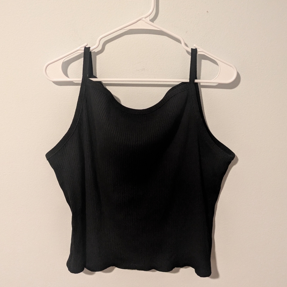 Old Navy Black Rib-Knit High Neck Cami Tank Top Size XXL